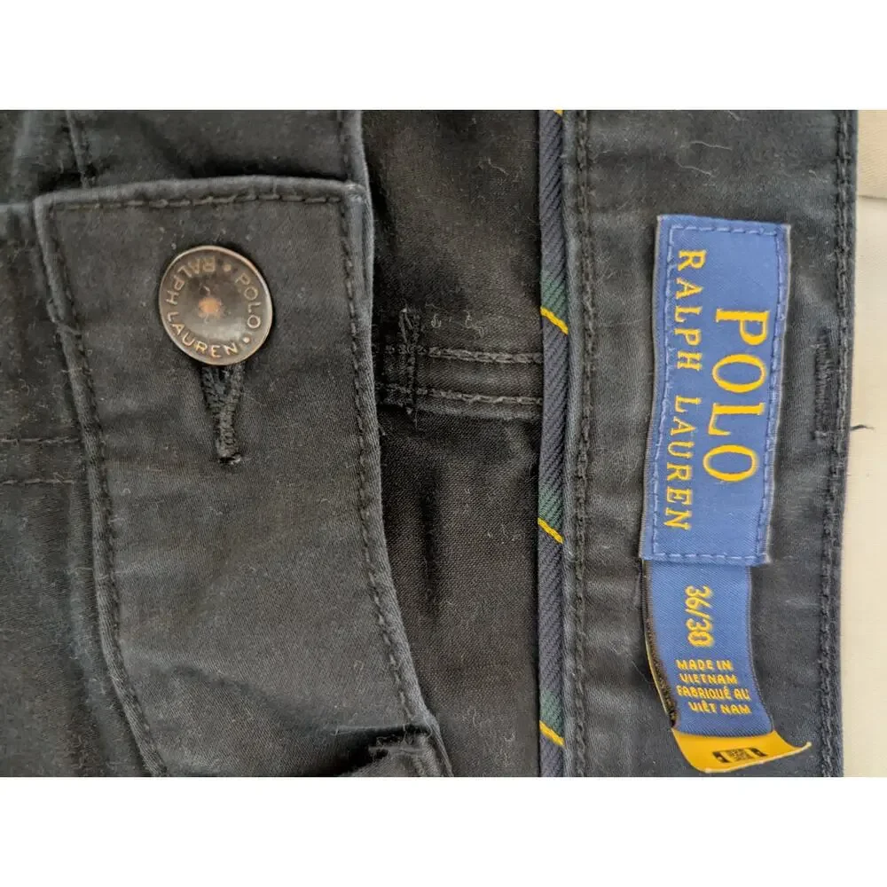 Polo Ralph Lauren Straight Leg Jeans Size 36 Black Preppy Casual Minimalist
